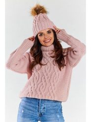 Awama Czapka w kolorze jasnoróżowym rozmiar: onesize. Różowe czapki damskie Awama, bez wzorów, z materiału. Za 99.99 zł.