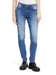 CARTOON Dżinsy - Slim fit - w kolorze niebieskim rozmiar: 42. Niebieskie jeansy damskie Cartoon. Za 162.49 zł.