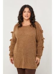 Curvy Lady Sweter w kolorze jasnobrązowym rozmiar: 48/50. Brązowe swetry klasyczne damskie Curvy Lady, bez kołnierzyka. Za 160.95 zł.