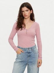 Lee Bluzka Henley 112355427 Różowy Slim Fit. Czerwone bluzki damskie Lee, s, bez wzorów, z syntetyku, bez kołnierzyka, bez ramiączek. Za 109.99 zł.