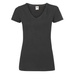 Koszulka Z Dekoltem W Szpic Dla Kobiet. Czarne bluzki damskie Fruit of the Loom, xl, bez wzorów, sportowe, bez kołnierzyka, bez ramiączek. Za 33.99 zł.