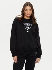 Guess Bluza V5RQ12 KC3D2 Czarny Regular Fit. Czarne bluzy damskie Guess, s, z aplikacjami, z syntetyku, bez kaptura. Za 289.99 zł.
