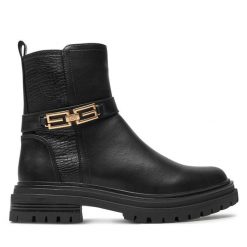 Botki Lee. Czarne botki damskie Lee, bez obcasa, na płaskiej podeszwie, bez zapięcia. Za 299.99 zł.