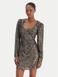 Rinascimento Sukienka koktajlowa CFC0126602003 Srebrny Slim Fit. Szare sukienki damskie Rinascimento, bez wzorów, z syntetyku, wizytowe, bez ramiączek. Za 769.99 zł.