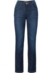 Dżinsy Straight high waist, termiczne. Niebieskie jeansy damskie bonprix, z podwyższonym stanem. Za 249.99 zł.