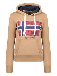 Geographical Norway Bluza "Gpalm" w kolorze beżowym rozmiar: S. Brązowe bluzy damskie Geographical Norway, s, bez wzorów, z bawełny, z kapturem. Za 87.81 zł.