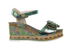 Sandały Laura Vita Hacdeo 09 Olive 202045, Zielony, Skóra naturalna - 37. Zielone sandały damskie LAURA VITA, bez wzorów, z gumy, bez obcasa, na koturnie, bez zapięcia. W wyprzedaży za 206.10 zł.