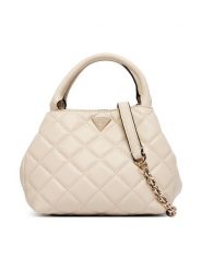 Guess Torebka Juliet Mini HWQG24 56710 Kremowy. Białe kuferki damskie Guess, ze skóry, bez dodatków. Za 544.99 zł.