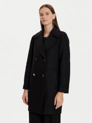 Morgan Płaszcz wełniany 242-GITI Czarny Loose Fit. Czarne płaszcze damskie Morgan, na zimę, bez wzorów, z syntetyku, bez kaptura. Za 1,029.00 zł.