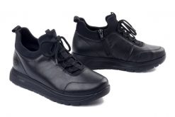 Rieker Remonte D2V06-00 black, półbuty damskie. Czarne półbuty damskie Rieker, bez wzorów, ze skóry, bez obcasa, bez zapięcia. Za 429.90 zł.