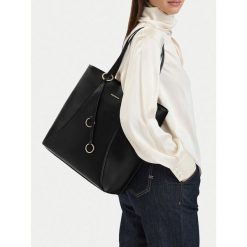 Torebka GINO ROSSI. Czarne shopper bag Gino Rossi, bez dodatków. Za 229.99 zł.