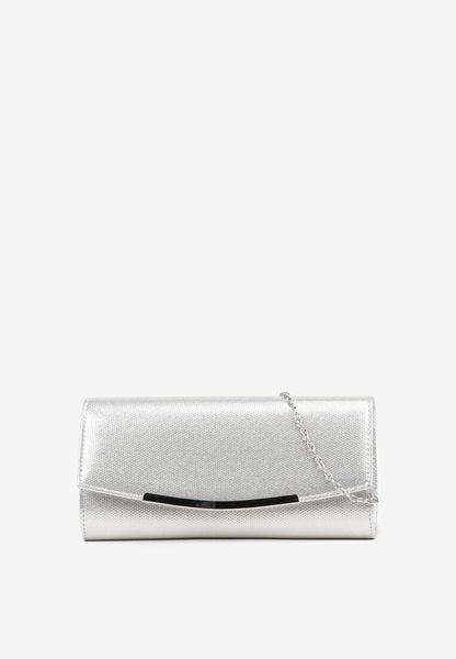 Srebrna Torebka Kopertówka z Łańcuszkiem Zdobiona Aplikacją Idarosea. Szare torebki klasyczne damskie Renee, z jeansu, zdobione, bez dodatków. Za 59.99 zł.