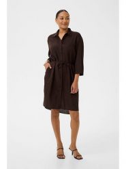 Kaffe Sukienka w kolorze ciemnobrązowym rozmiar: 40. Brązowe sukienki damskie Kaffe, bez wzorów, z tkaniny, bez ramiączek. Za 173.99 zł.