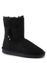ISLAND BOOT Botki zimowe "Kinsac" w kolorze czarnym rozmiar: 36. Czarne botki damskie Island Boot, na zimę, z materiału, bez obcasa, bez zapięcia. Za 127.05 zł.