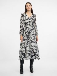 Orsay Sukienka w kolorze czarno-kremowym rozmiar: 38. Brązowe sukienki damskie Orsay, bez wzorów, bez ramiączek. Za 159.59 zł.