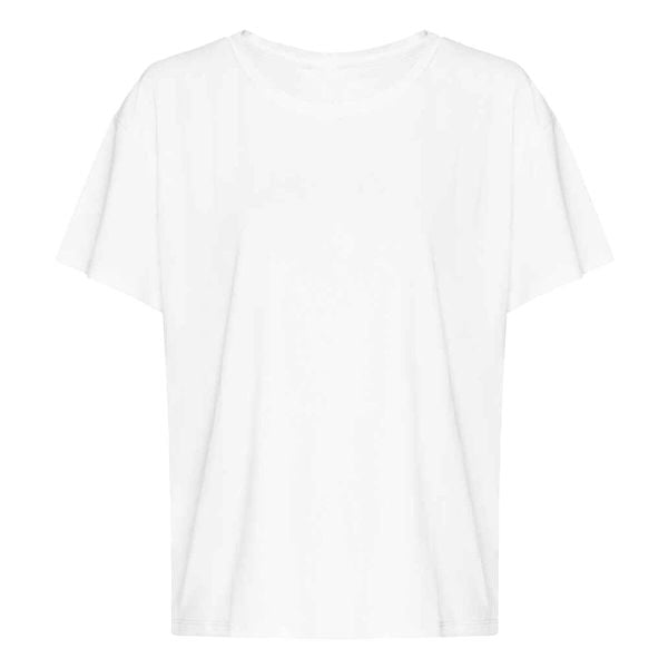 Koszulka Damska Z Odkrytymi Plecami. Białe koszulki damskie JUST COOL, bez wzorów, bez kołnierzyka, bez ramiączek. Za 54.99 zł.