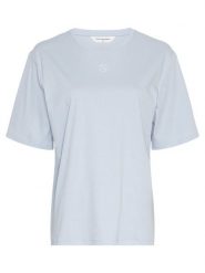 MOSS COPENHAGEN Koszulka w kolorze błękitnym rozmiar: XS/S. Niebieskie bluzki damskie Moss Copenhagen, s, bez wzorów, z bawełny, bez kołnierzyka, bez ramiączek. Za 96.95 zł.