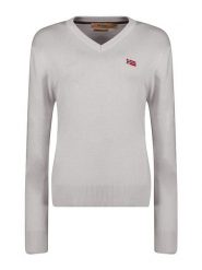 Geographical Norway Sweter w kolorze szarym rozmiar: M. Szare swetry klasyczne damskie Geographical Norway, m, bez kołnierzyka. Za 100.99 zł.