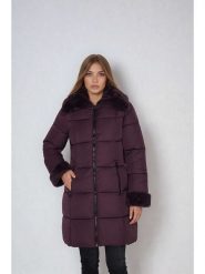 Jessica Simpson Płaszcz zimowy w kolorze fioletowym rozmiar: XL. Różowe płaszcze damskie Jessica Simpson, na zimę, xl, bez wzorów, z puchu, bez kaptura. Za 173.99 zł.