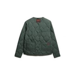 Damska kurtka puchowa Superdry Lite. Zielone kurtki damskie Superdry, bez wzorów, z puchu, bez kaptura. Za 409.75 zł.