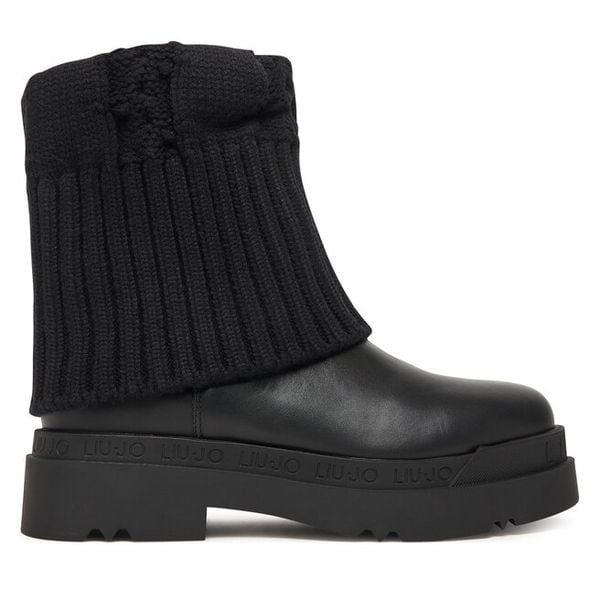 Botki Liu Jo. Czarne botki damskie Liu Jo, bez obcasa, na płaskiej podeszwie, bez zapięcia. Za 629.99 zł.