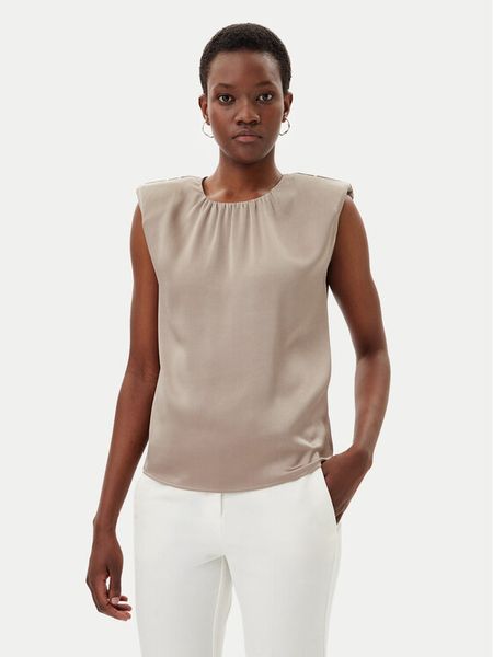 Marciano Guess Bluzka 5GGH39 7079A Beżowy Regular Fit. Brązowe bluzki damskie Marciano Guess, z aplikacjami, z syntetyku, bez kołnierzyka, bez ramiączek. Za 179.99 zł.