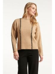 Smashed Lemon Sweter w kolorze beżowym rozmiar: S. Brązowe swetry klasyczne damskie Smashed Lemon, s, bez kołnierzyka. Za 126.99 zł.