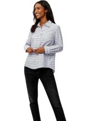 Heine Bluzka w kolorze niebiesko-białym rozmiar: 46. Białe bluzki damskie Heine, bez wzorów, bez kołnierzyka, bez ramiączek. Za 113.36 zł.