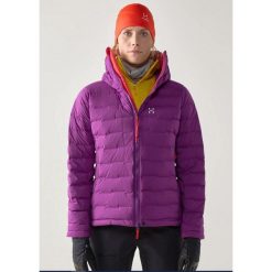 Kurtka puchowa damska Haglöfs Spitz Down Hood Women. Fioletowe kurtki damskie Haglöfs, bez wzorów, z puchu, bez kaptura. W wyprzedaży za 960.00 zł.