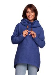 Be Wear Bluza w kolorze niebieskim rozmiar: XL. Niebieskie bluzy damskie Be Wear, xl, bez wzorów, ze skóry, z kapturem. Za 157.73 zł.