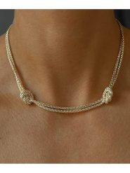 DI GIORGIO Pozłacany naszyjnik z elementami ozdobnymi - dł. 40 cm rozmiar: onesize. Żółte naszyjniki damskie DI GIORGIO, pozłacane. Za 314.45 zł.