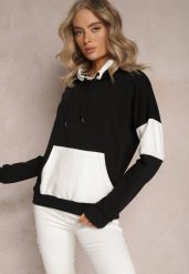 Czarna Bawełniana Bluza z Kapturem i Ściągaczami Adikona. Czarne bluzy damskie Renee, bez wzorów, z bawełny, z kapturem. Za 79.99 zł.