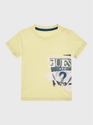 Guess T-Shirt I3GI00 K8HM0 Żółty Regular Fit. Żółte t-shirty i koszulki chłopięce Guess, z aplikacjami, z bawełny, bez kołnierzyka, bez ramiączek. Za 89.99 zł.