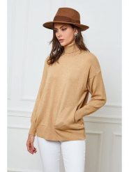 Joséfine Golf "Elona" w kolorze beżowym rozmiar: S. Brązowe golfy damskie Joséfine, s, bez wzorów, z kaszmiru, bez ramiączek. Za 249.76 zł.