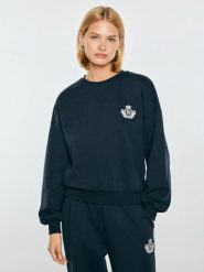 Bluza damska z haftem granatowa fotyna 403. Niebieskie bluzy damskie Big Star, l, bez wzorów, z dzianiny, bez kaptura. Za 199.99 zł.