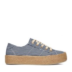 Espadryle JENNY. Niebieskie espadryle damskie Jenny, bez wzorów, bez obcasa. Za 99.99 zł.