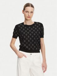 Guess Sweter W5GR05 Z3D60 Czarny Regular Fit. Czarne swetry klasyczne damskie Guess, l, z wiskozy, bez kołnierzyka. Za 239.99 zł.