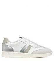 Geox Sneakersy D Meleda D55UGB 05422 C1352 Biały. Białe obuwie sportowe damskie Geox, ze skóry, bez zapięcia. Za 244.99 zł.