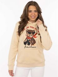 Zwillingsherz Bluza "Safari Leopard" w kolorze beżowym rozmiar: XXL. Brązowe bluzy damskie Zwillingsherz, xxl, bez wzorów, z kapturem. Za 195.45 zł.