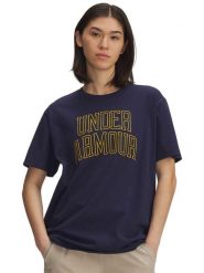 Under Armour Koszulka funkcyjna w kolorze granatowym rozmiar: XL. Niebieskie koszulki damskie Under Armour, xl, bez wzorów, bez kołnierzyka, bez ramiączek. Za 83.03 zł.