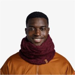 Komin na szyję - Bandana BUFF Knitted & Fleece Neckwarmer. Niebieskie kominy damskie Buff, bez wzorów. Za 153.86 zł.