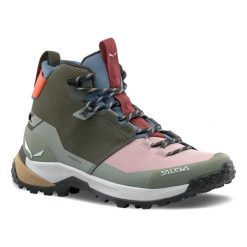 Damskie buty trekkingowe Salewa Puez 2 Knit Ptx. Zielone obuwie trekkingowe damskie Salewa, z gumy, bez zapięcia. Za 862.55 zł.