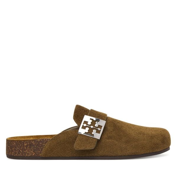 Klapki Tory Burch. Zielone klapki damskie Tory Burch, bez wzorów, bez obcasa, bez zapięcia. Za 1,459.00 zł.