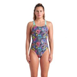 Strój Kąpielowy damski Arena Vivid Repeat Swimsuit Swim. Szare stroje jednoczęściowe Arena, bez wzorów. Za 219.99 zł.