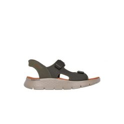 Sandały SKECHERS SLIP-INS GO WALK FLEX Zielony. Zielone obuwie sportowe damskie Skechers, bez wzorów, z tkaniny, bez obcasa, bez zapięcia. Za 311.99 zł.