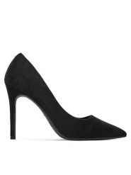 DeeZee Szpilki DBC-37237-1 Czarny. Czarne szpilki damskie DeeZee, bez wzorów, z materiału, bez obcasa, na szpilce, bez zapięcia. Za 129.99 zł.
