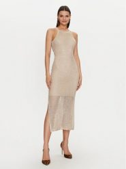 Guess Sukienka letnia W4YK50 Z37G0 Beżowy Regular Fit. Brązowe sukienki damskie Guess, z aplikacjami, z syntetyku, bez ramiączek. Za 429.99 zł.