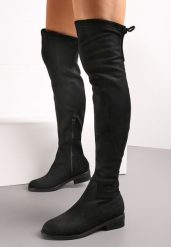 Czarne Kozaki za Kolano Zapinane na Suwak Calvina. Czarne kozaki damskie Renee, na jesień, za kolano, bez obcasa, na płaskiej podeszwie, bez zapięcia. Za 139.99 zł.