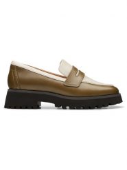 Clarks Skórzane mokasyny "Stayso Edge" w kolorze oliwkowo-kremowym rozmiar: 38. Brązowe mokasyny damskie Clarks, bez obcasa. Za 272.31 zł.