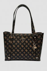 GUESS Brązowa logowana torebka damska Daryna II. Brązowe shopper bag Guess, ze skóry ekologicznej, bez dodatków. W wyprzedaży za 521.99 zł.